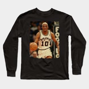 Dennis Rodman in San Antonio Spurs Long Sleeve T-Shirt